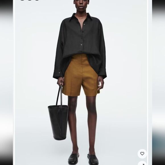 COS TAILORED ELASTICATED LINEN SHORTS